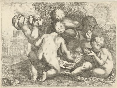 Bacchanal s pěti putti od Pieter van der Plas (II)