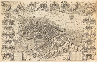 Mapa Hamburku, 1644. od Pietersen