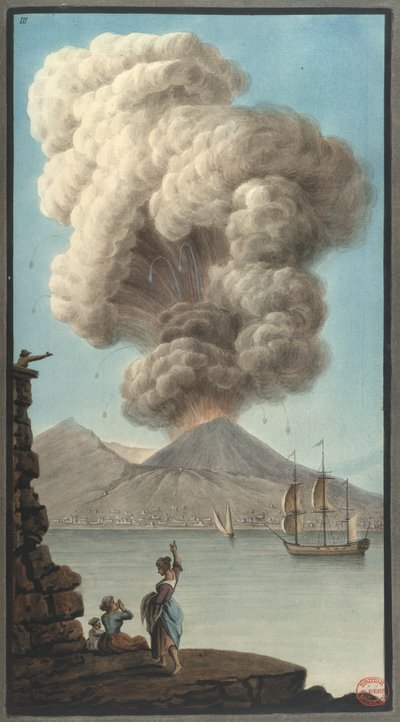 Ranní erupce Vesuvu z Campi Flegrei. Pozorování sopek dvou Sicílie...“ od Sira Williama Hamiltona od Pietro (after) Fabris