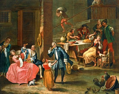 Piknik na venkově ... (malba na plátně) od Pietro (circle of) Longhi