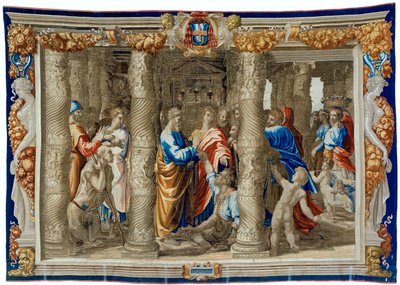 Tapiserie ze 17. století zobrazující Uzdravení mrzáka od Pietro 1579 1669 Fevère