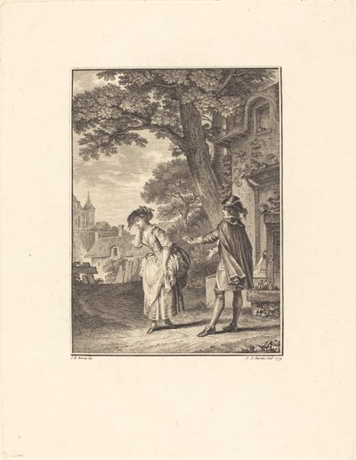 Diviner of the Village (Colette Weeping) od Pietro Antonio Martini after Jean Michel Moreau