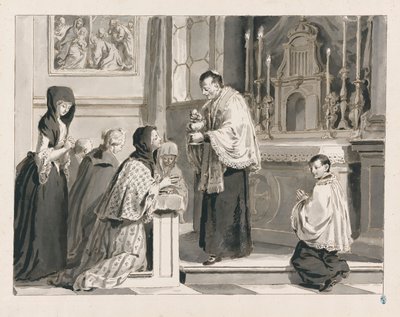 Svaté přijímání aneb Eucharistie ze sedmi svátostí od Pietro Antonio Novelli