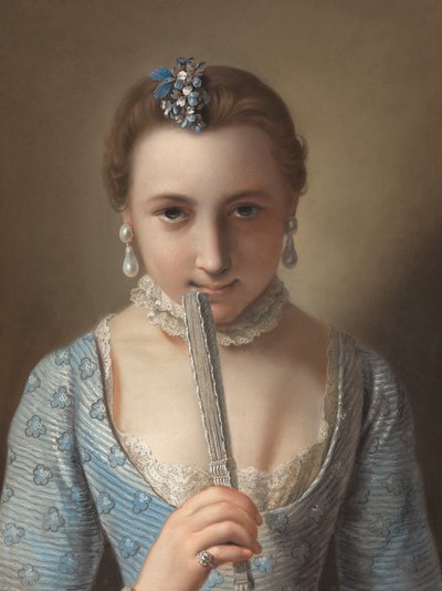 Mladá žena s vějířem od Pietro Antonio Rotari