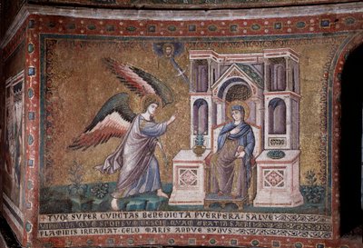 Mozaikové zvěstování apsidy Pietra Cavalliniho od Pietro Cavallini
