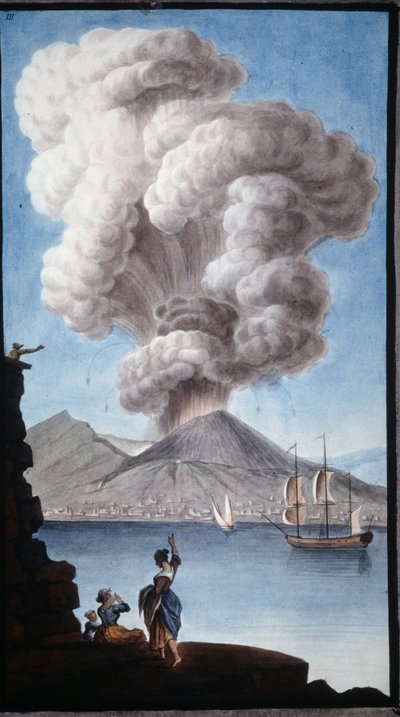 Erupce Vesuvu v roce 1779. Tento kvaš provedl Pierre Fabris na žádost sira Williama Hamiltona, anglického velvyslance v Neapoli. od Pietro Fabris