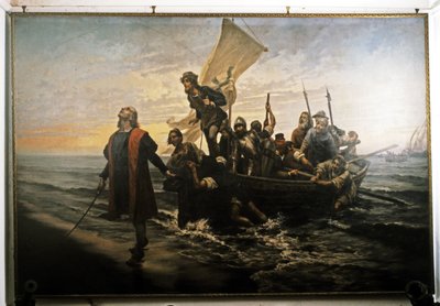 Kolumbovo přistání v Americe. 1492. od Pietro Gabrini