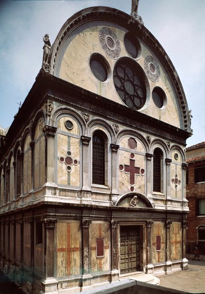 Fasáda kostela Santa Maria dei Miracoli (Svatá Marie zázraků) od Pietra Lombarda (1435-1515) 1481-1489 Benátky, Itálie od Pietro Lombardo