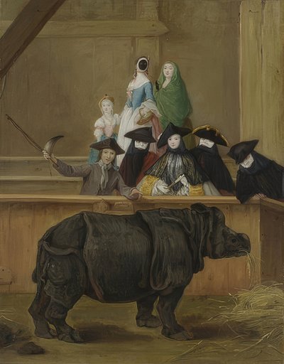 Zobrazení nosorožce v Benátkách. Pravděpodobně 1751 od Pietro Longhi