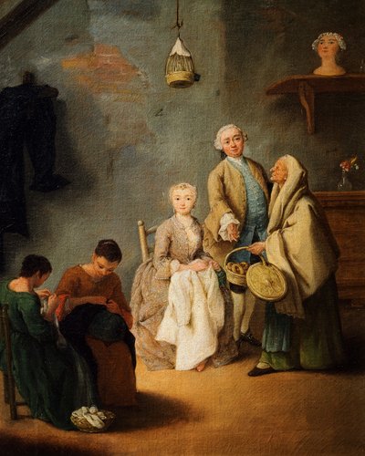 Vyšívací dílna, Pietro Longhi (1701-1785) od Pietro Longhi