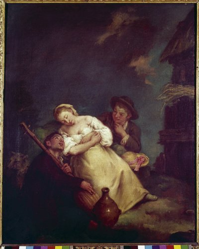 Spící zemědělství - obraz Pietra Longhiho (1702-1785), olej na plátně, 61x50 cm, kolem roku 1750. Benátky, nadace Querini Stampalia od Pietro Longhi