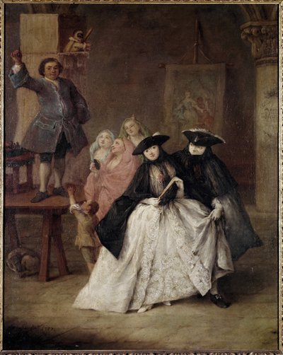 Šarlatán - Obraz Pietra Longhiho (1702-1785), olej na plátně, 62x50 cm od Pietro Longhi