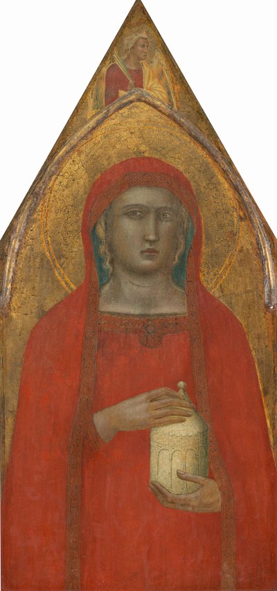 Svatá Máří Magdalena s andělem [levý panel] od Pietro Lorenzetti