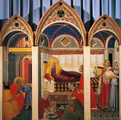 Triptych Narození Panny Marie od Pietro Lorenzetti