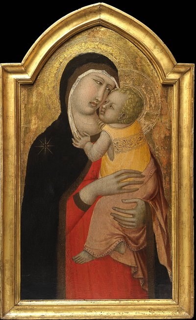 Panna a dítě par Lorenzetti, Pietro (cca 1300-cca 1348). Tempera na panelu,, Soukromá sbírka od Pietro Lorenzetti