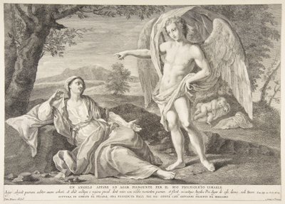 Anděl zjevující se Hagar, 1727-72. od Pietro Monaco