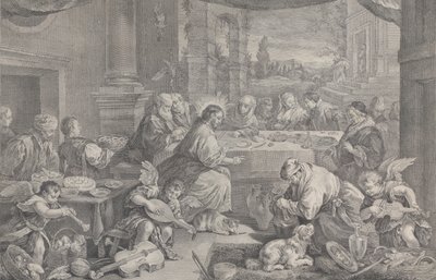 Kristus proměnil vodu ve víno na svatbě v Káně, 1743-63. od Pietro Monaco