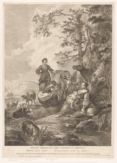 Izraelské ženy se starají o stádo Donne Israelite che pascono la greggia (titul na předmětu) Nový a Starý zákon (název série) od Pietro Monaco