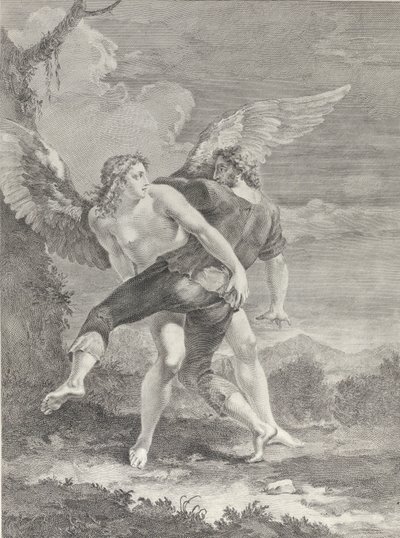 Jakub zápasící s andělem, 1730-39. od Pietro Monaco