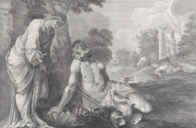 Job napomenut svou manželkou, 1730-39. od Pietro Monaco