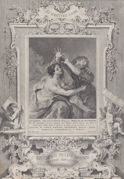 Manželka Josefa a Potifara ve zdobeném rámu, 1739. od Pietro Monaco