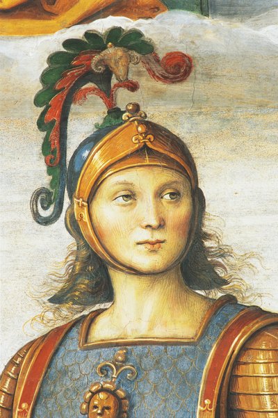 Horace Coclite, Perugino (cca 1450-1523), freska, Audience Hall, Collegio del Cambio (College of Change), Priors Palace, Perugia, Umbria, Itálie od Pietro Perugino