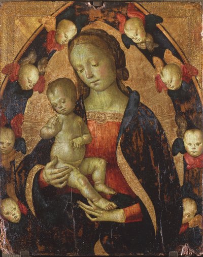 Madona s dítětem obklopená cheruby, kolem roku 1475 od Pietro Perugino