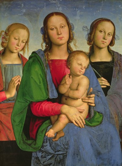 Madona s dítětem se sv. Kateřinou a sv. Rosou, 1493 (olej na plátně na desce) od Pietro Perugino