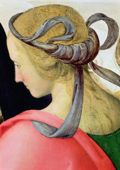 Marriage of the Virgin, detail zobrazující jednu ze společnic Panen, 1500-04 detail olej na plátně z 53750 od Pietro Perugino