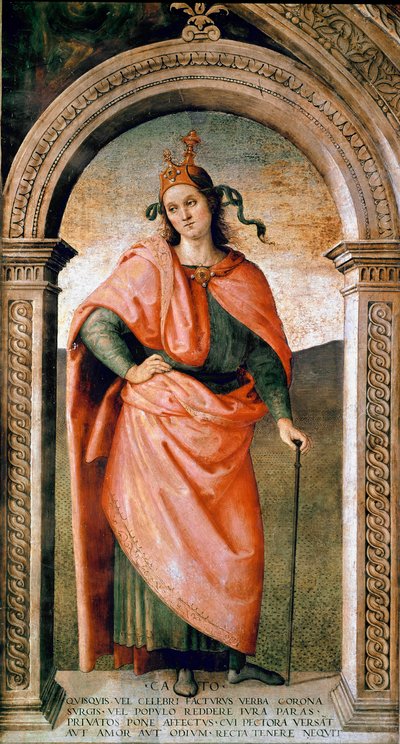 Zastoupení Catona cenzora (234-149 př. n. l.), římského politika Freska od Pietra Vannucciho dit il Perugino (Perugin) (1445 / 1450-1523) 1497 cca. ne. 214x123 cm Perugia (Perugia), Collegio del Cambio od Pietro Perugino