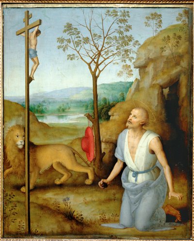 Svatý Jeroným na poušti (obraz) od Pietro Perugino