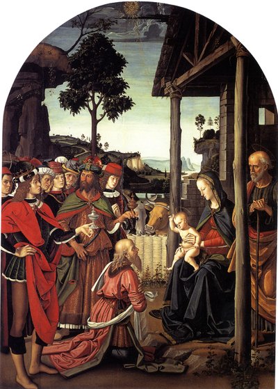 Klanění tří králů, ca. 1470-1480 od Pietro Perugino