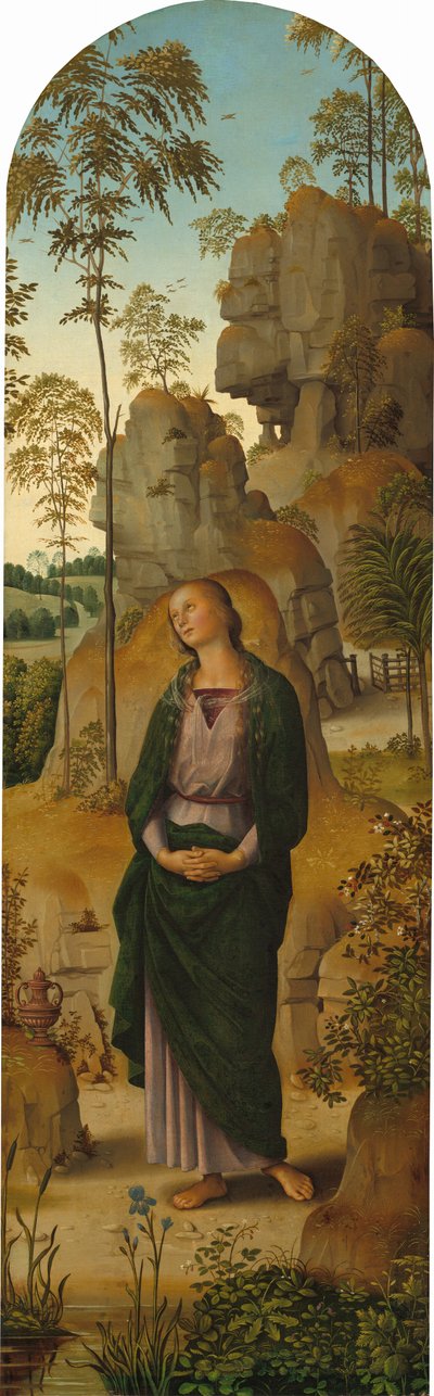 Ukřižování s Pannou Marií, svatým Janem, svatým Jeronýmem a svatou Marií Magdalenou [pravý panel] od Pietro Perugino
