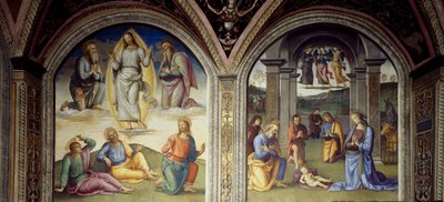 Proměna a Narození Páně od Pietro Perugino