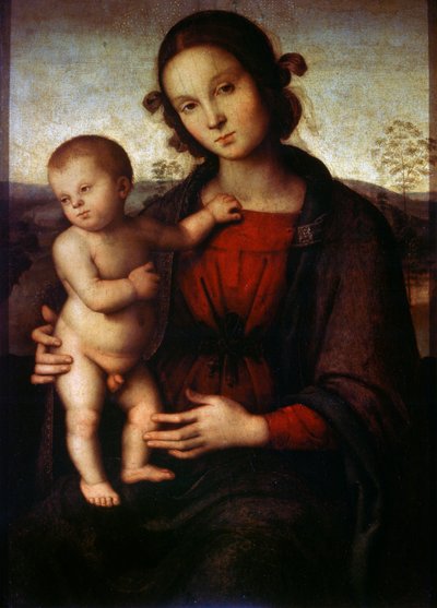 Panna a dítě, konec 15. nebo začátek 16. století od Pietro Perugino