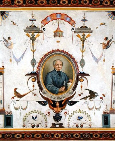 Portrét Lorenza Bartoliniho (1777-1850), detail ze stropu Sala del Sindaco od Pietro Pezzati