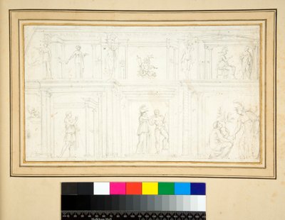 Fragment nástěnné malby (tužka) od Pietro Santi Bartoli