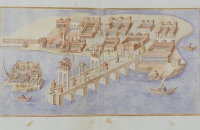 MS Gen 1496 Harbour Scene, 1674 od Pietro Santi Bartoli