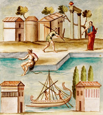 MS Gen 1496 Harbour Scene, 1674 od Pietro Santi Bartoli