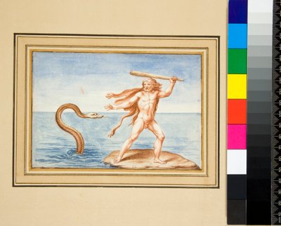 Scéna z Vatikánu Vergilia (černá křída, některé s perem a hnědým inkoustem. obarvené akvarelem) od Pietro Santi Bartoli