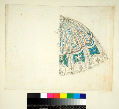 Klenba vily Madama (černá křída, některé s perem a hnědým inkoustem. obarvené akvarelem) od Pietro Santi Bartoli