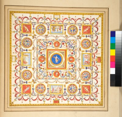 Volta del Palazzo di Augusto (černá křída, některé s perem a hnědým inkoustem. obarvené akvarelem) od Pietro Santi Bartoli