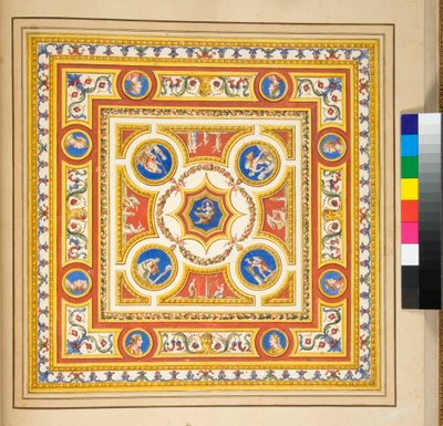 Volta del Palazzo di Augusto (černá křída, některé s perem a hnědým inkoustem. obarvené akvarelem) od Pietro Santi Bartoli