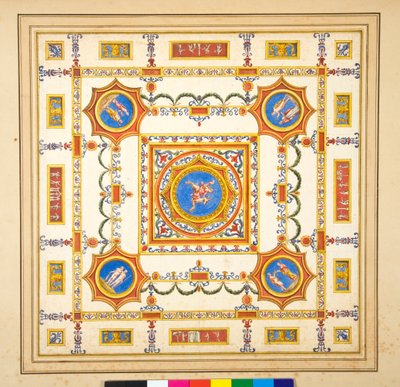 Volta del Palazzo di Augusto (černá křída, některé s perem a hnědým inkoustem. obarvené akvarelem) od Pietro Santi Bartoli