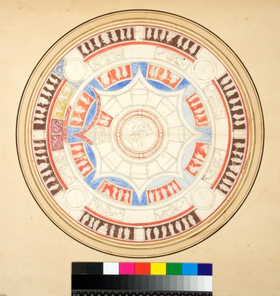 Volta di Giove v Domus Aurea (černá křída, některé s perem a hnědým inkoustem. obarvené akvarelem) od Pietro Santi Bartoli