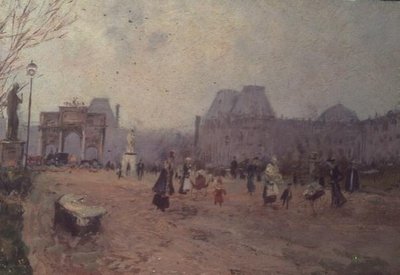Pohled na Tuilerijské zahrady, Paříž od Pietro Scoppetta