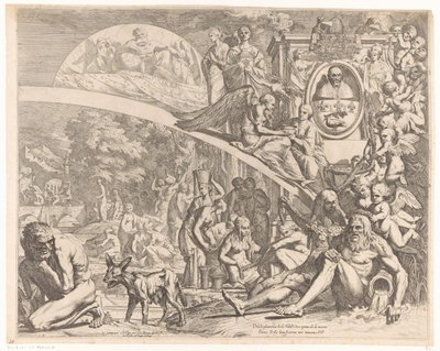 Allegorie ter ere van paus Innocent X od Pietro Testa