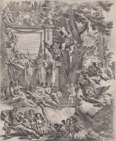 Alegorie na počest příchodu kardinála Franciottiho jako biskupa z Luccy, 1637. od Pietro Testa