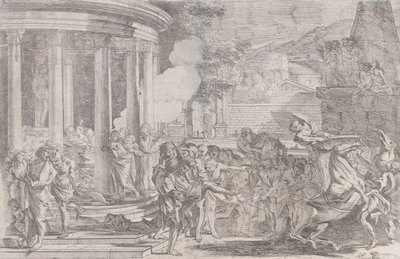 Sinorix nesený z chrámu Artemis ve snaze uniknout účinkům jedu..., ca. 1640. od Pietro Testa