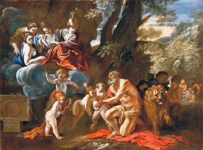Čtyři kardinální ctnosti zjevující se svatému Jeronýmovi od Pietro Testa